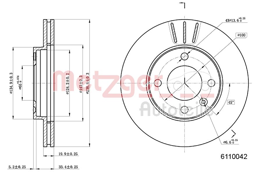 METZGER 6110042 Bremsscheibe