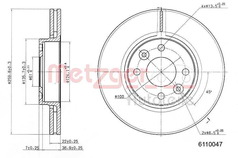 METZGER 6110047 Bremsscheibe