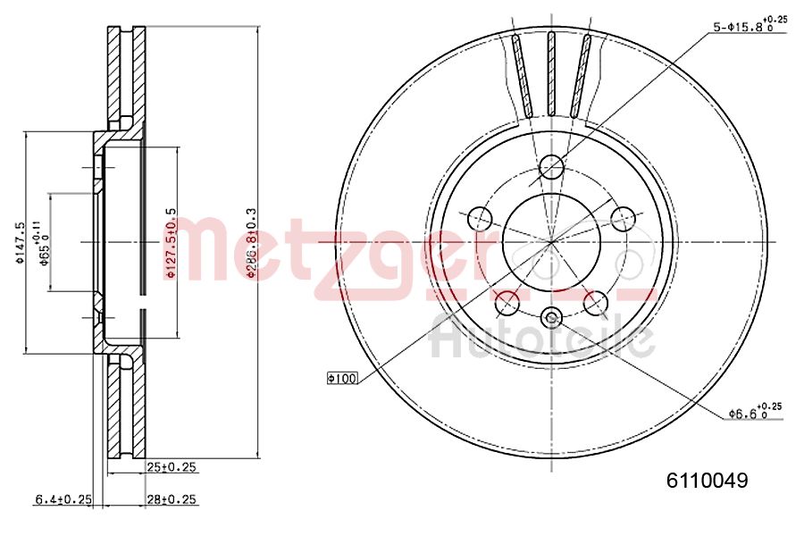METZGER 6110049 Bremsscheibe