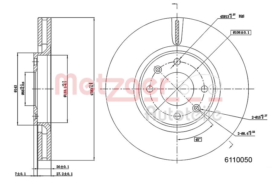 METZGER 6110050 GREENPARTS Bremsscheibe