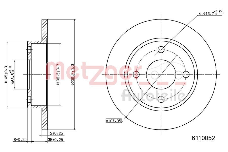 METZGER 6110052 Bremsscheibe