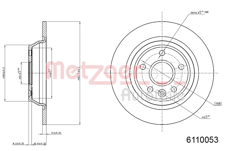 METZGER 6110053 Bremsscheibe