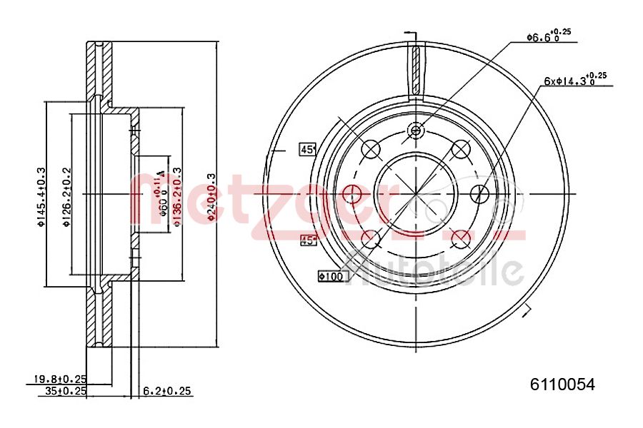 METZGER 6110054 Bremsscheibe