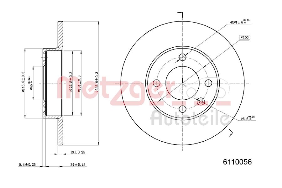 METZGER 6110056 Bremsscheibe
