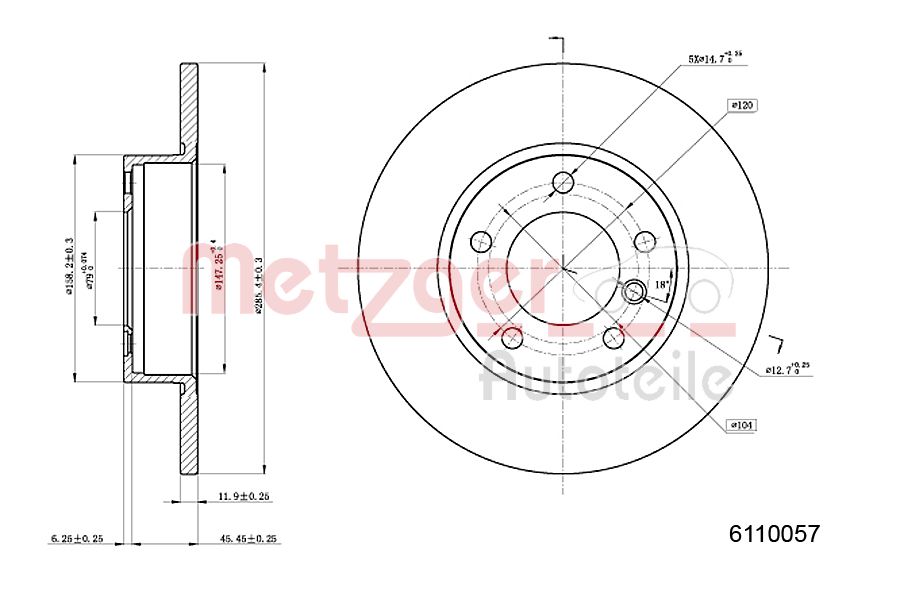 METZGER 6110057 Bremsscheibe