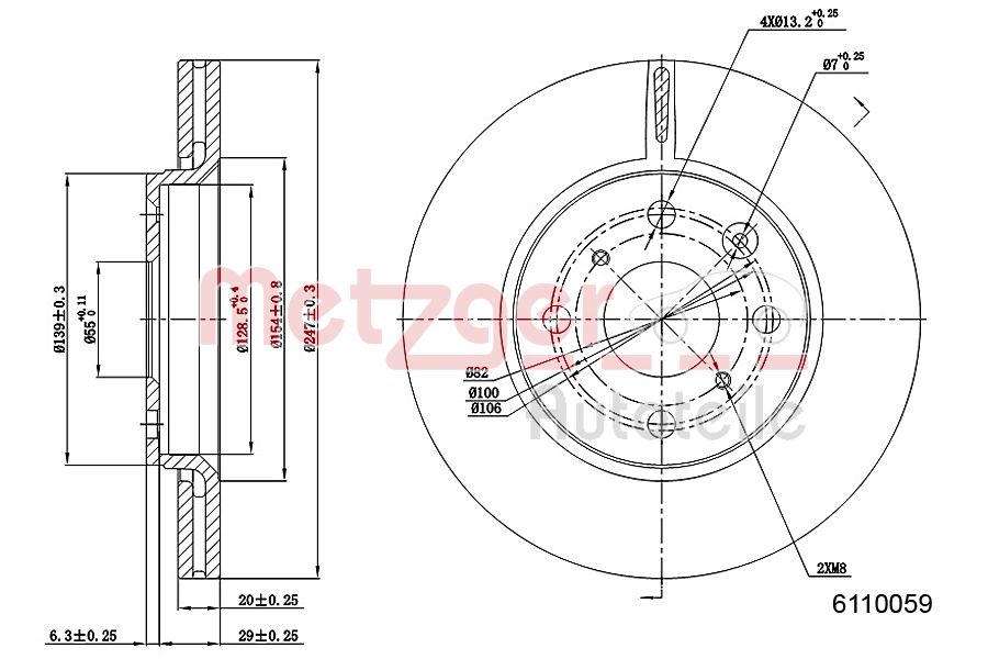 METZGER 6110059 Bremsscheibe