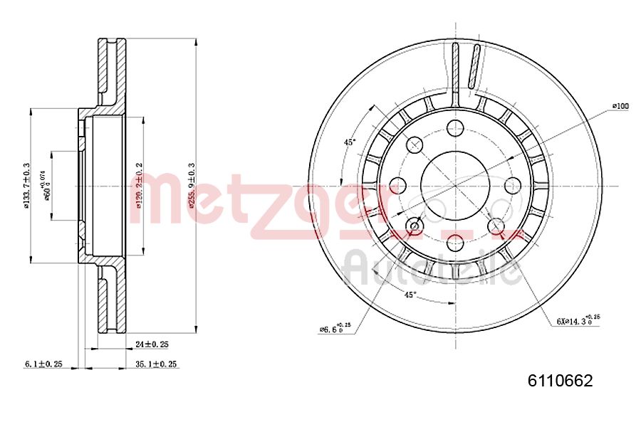METZGER 6110062 Bremsscheibe