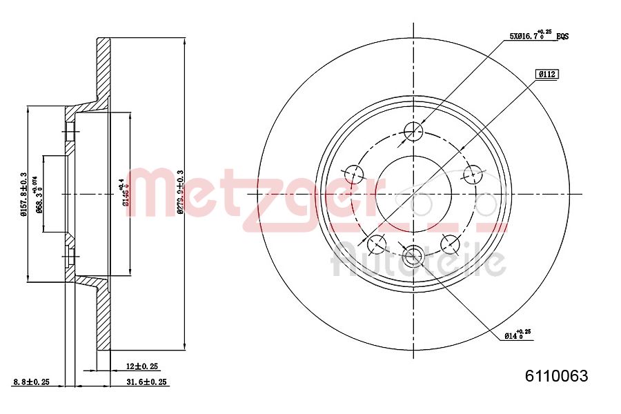 METZGER 6110063 Bremsscheibe