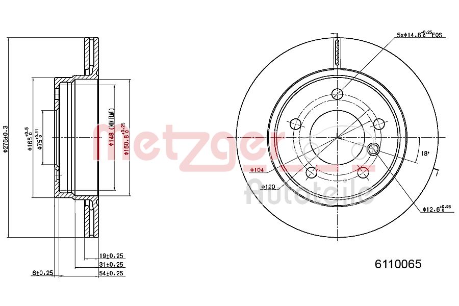 METZGER 6110065 Bremsscheibe
