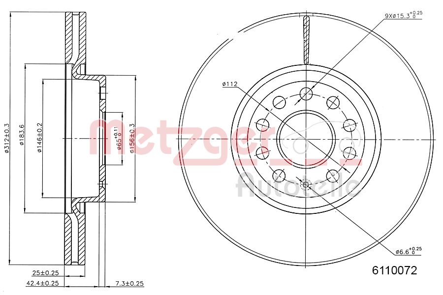 METZGER 6110072 GREENPARTS Bremsscheibe