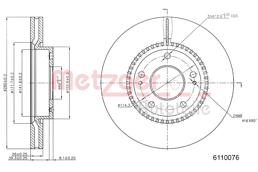 METZGER 6110076 Bremsscheibe