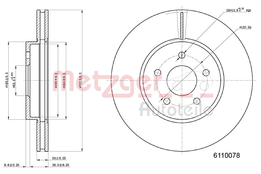 METZGER 6110078 Bremsscheibe