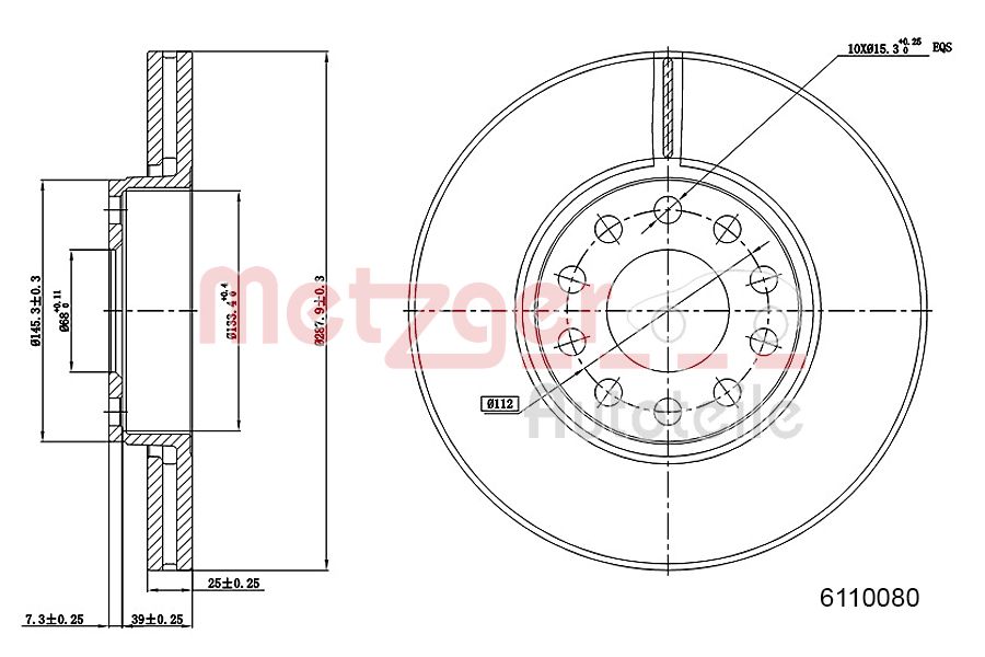 METZGER 6110080 Bremsscheibe