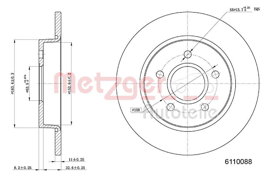 METZGER 6110088 Bremsscheibe