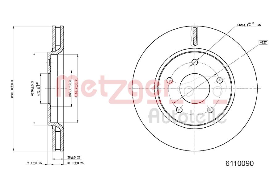 METZGER 6110090 Bremsscheibe