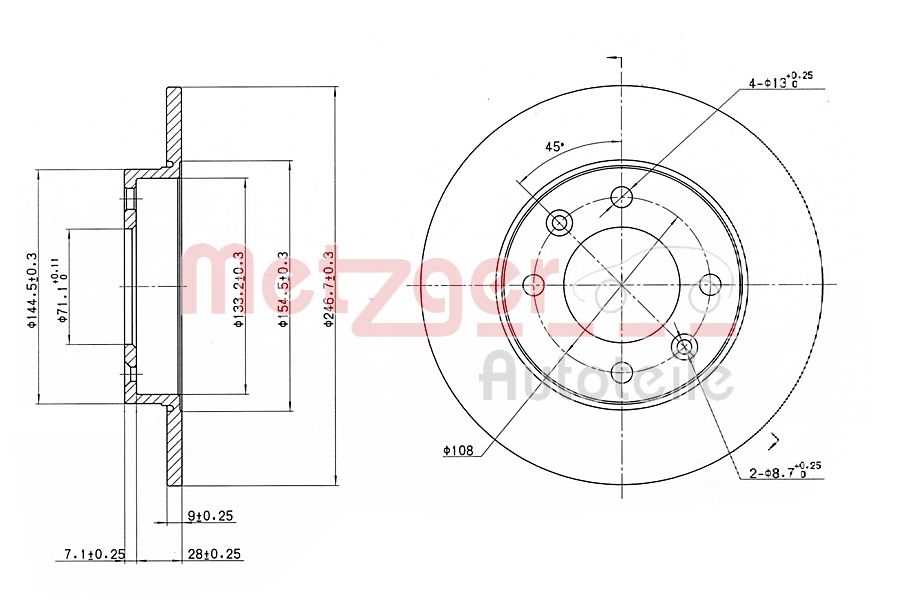 METZGER 6110094 Bremsscheibe