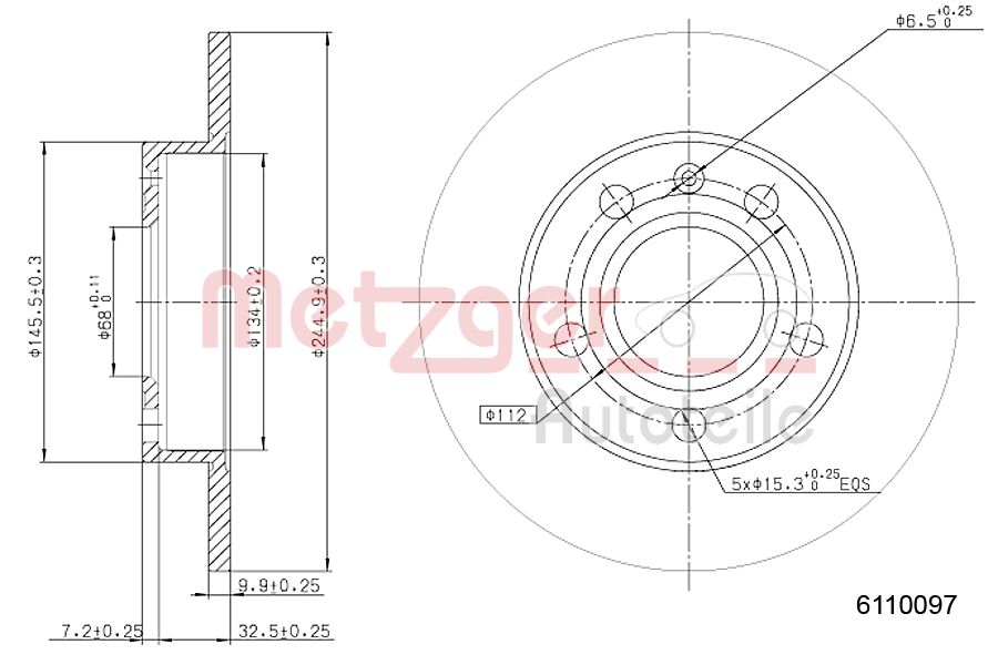 METZGER 6110097 Bremsscheibe