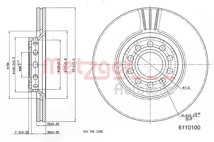 METZGER 6110100 Bremsscheibe