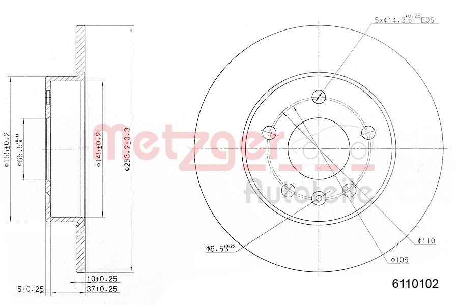 METZGER 6110102 Bremsscheibe