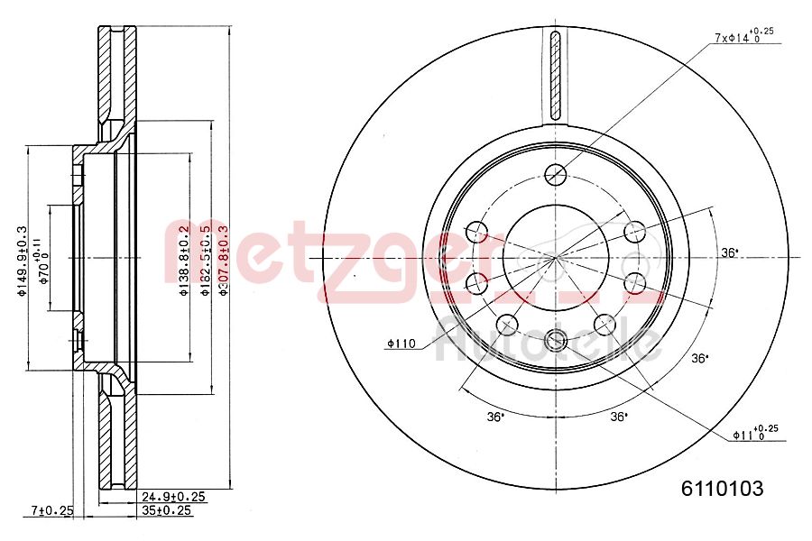 METZGER 6110103 Bremsscheibe
