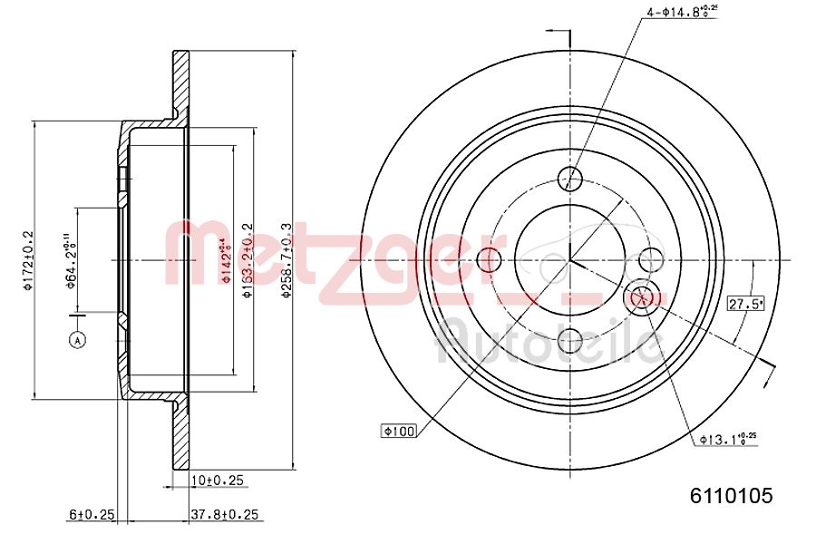 METZGER 6110105 Bremsscheibe