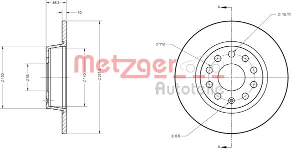 METZGER 6110108 GREENPARTS Bremsscheibe