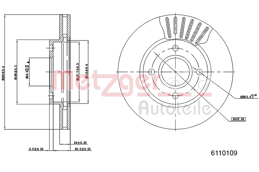 METZGER 6110109 Bremsscheibe
