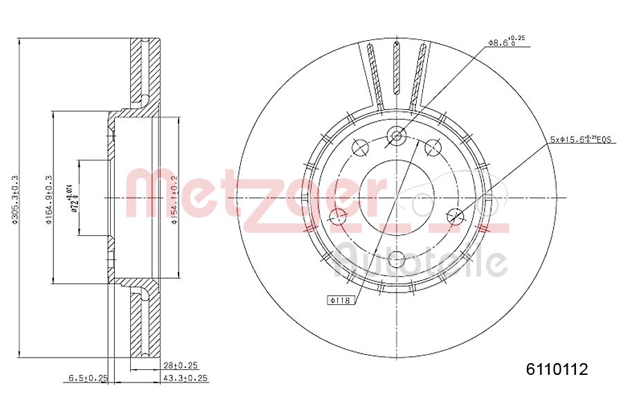 METZGER 6110112 Bremsscheibe