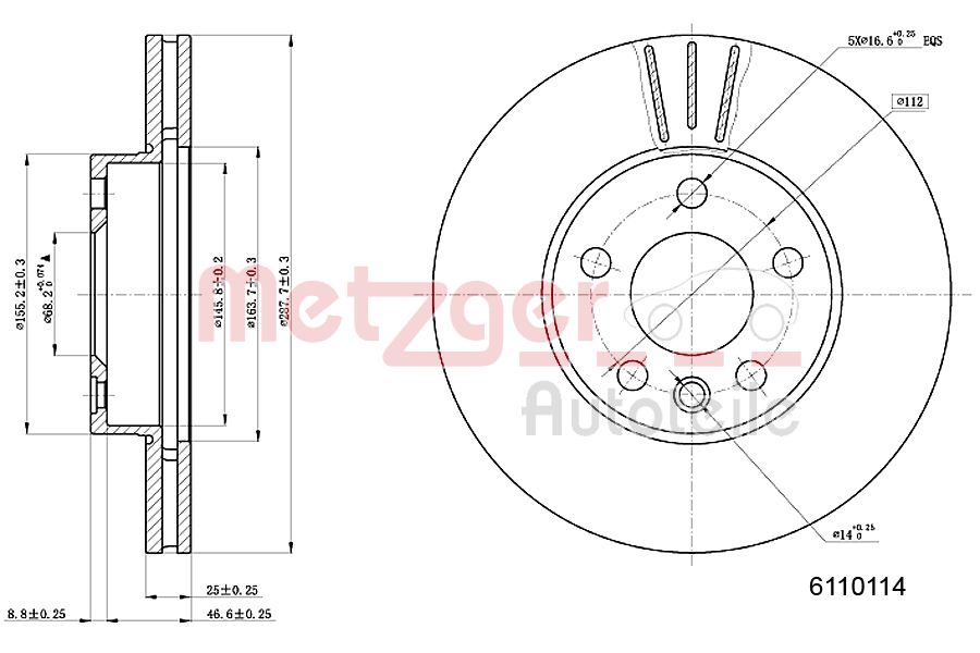 METZGER 6110114 Bremsscheibe