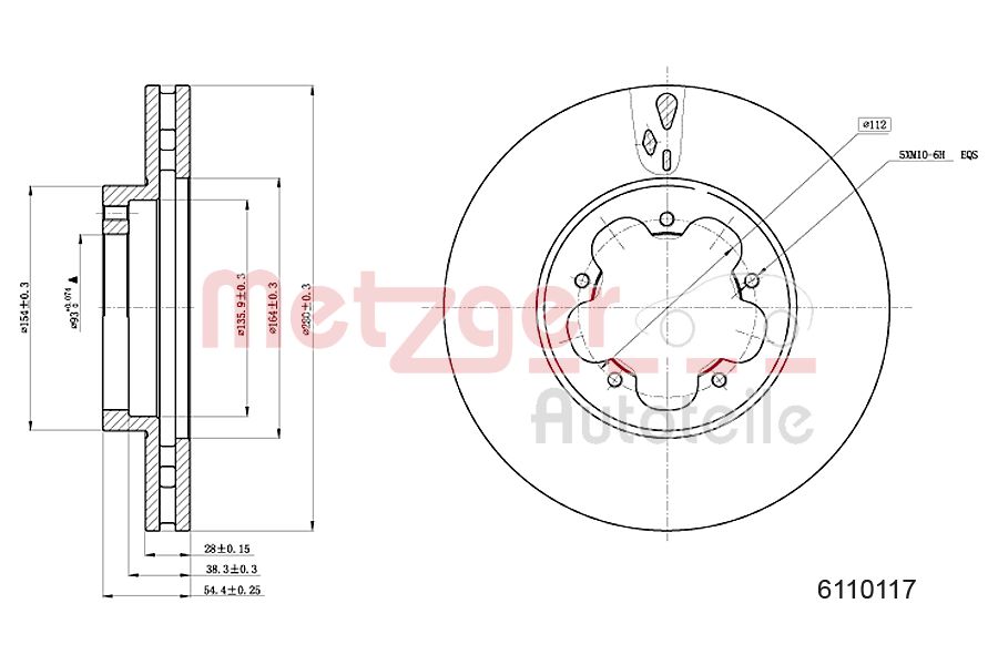 METZGER 6110117 Bremsscheibe