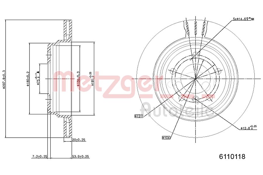METZGER 6110118 Bremsscheibe