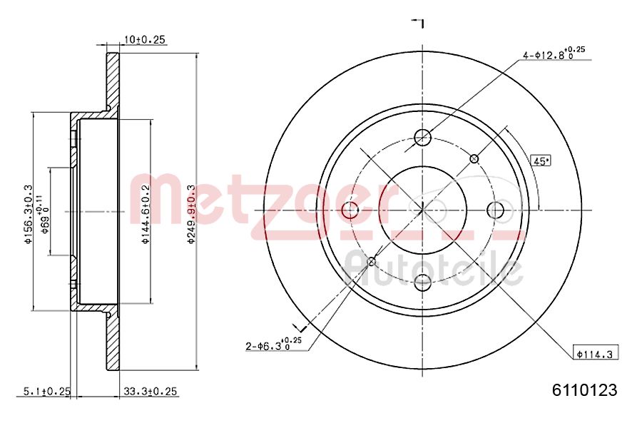 METZGER 6110123 Bremsscheibe