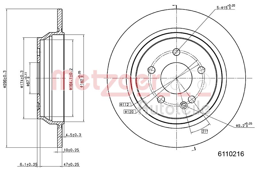 METZGER 6110126 Bremsscheibe