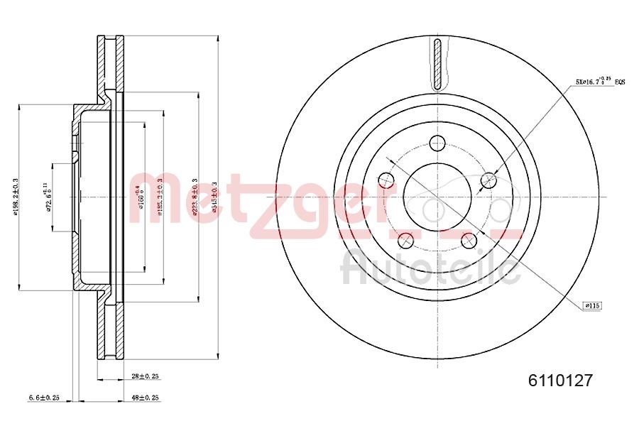 METZGER 6110127 Bremsscheibe