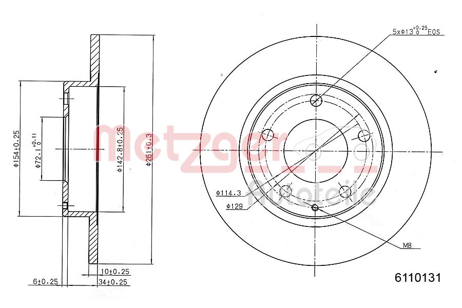 METZGER 6110131 Bremsscheibe
