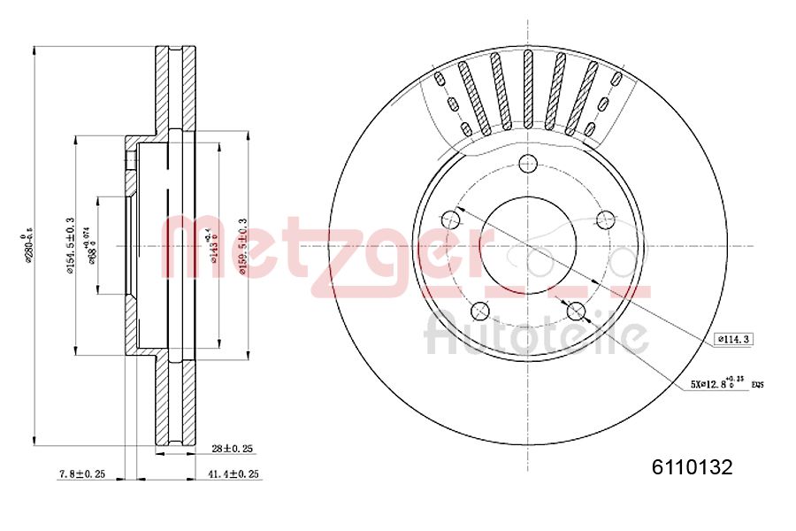 METZGER 6110132 Bremsscheibe