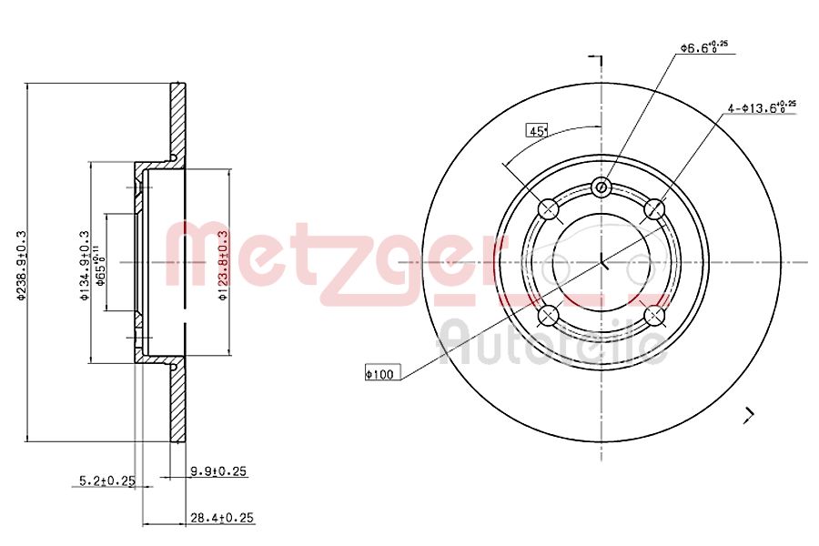 METZGER 6110137 Bremsscheibe