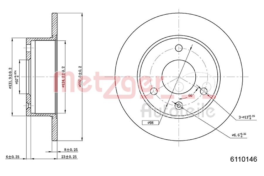 METZGER 6110146 Bremsscheibe