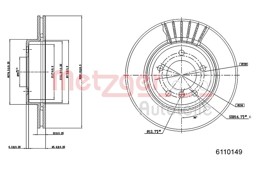 METZGER 6110149 Bremsscheibe