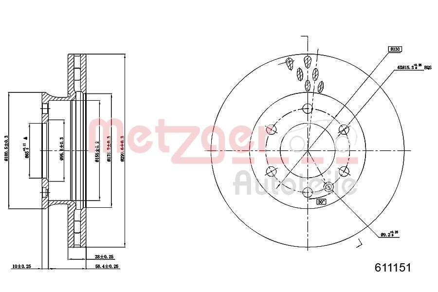 METZGER 6110151 Bremsscheibe