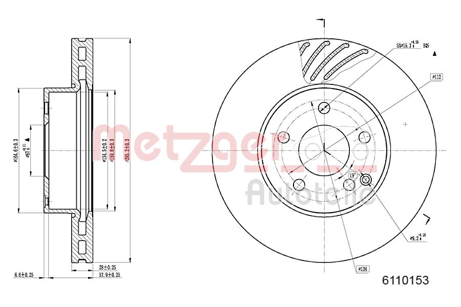 METZGER 6110153 Bremsscheibe