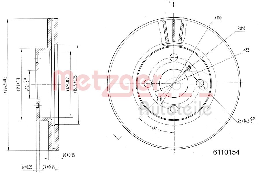 METZGER 6110154 Bremsscheibe