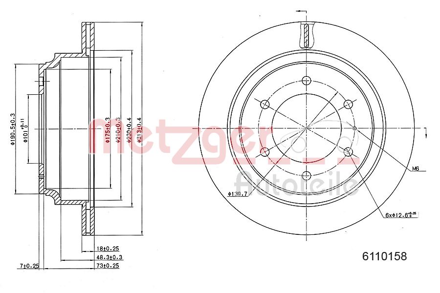 METZGER 6110158 Bremsscheibe