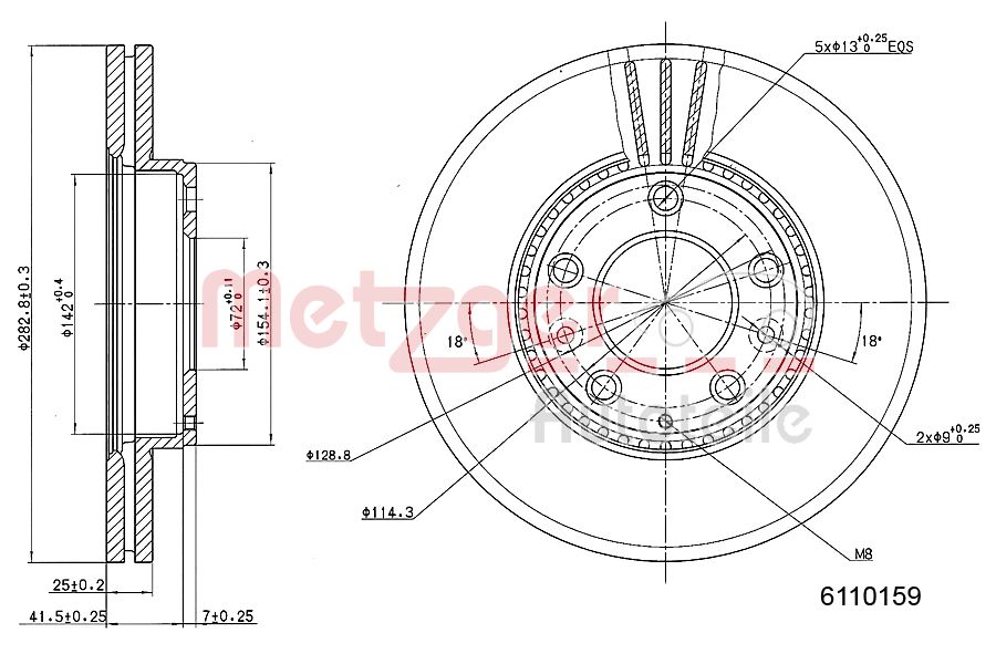 METZGER 6110159 Bremsscheibe