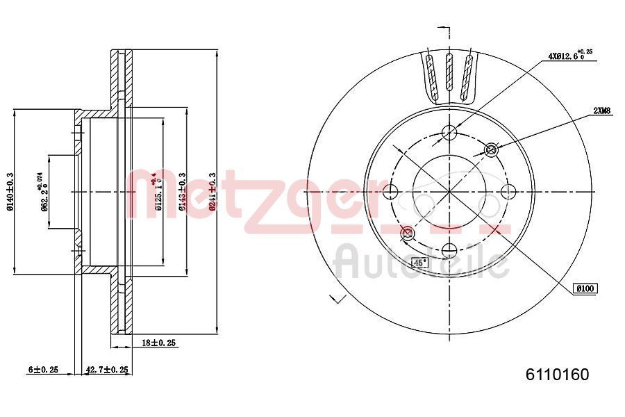 METZGER 6110160 Bremsscheibe