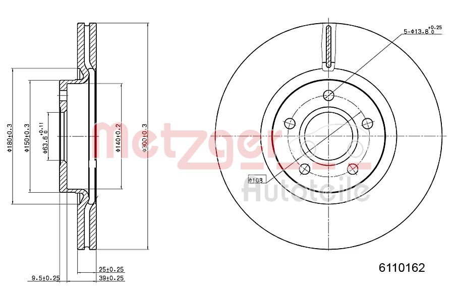 METZGER 6110162 GREENPARTS Bremsscheibe