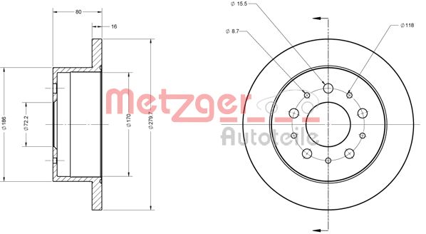 METZGER 6110163 Bremsscheibe