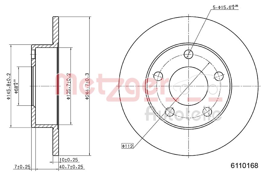 METZGER 6110168 Bremsscheibe