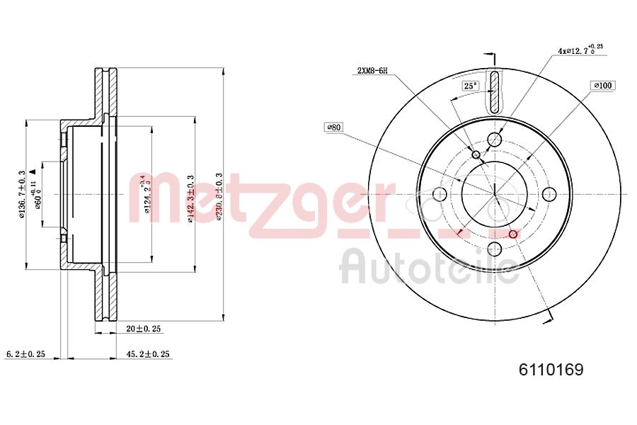 METZGER 6110169 Bremsscheibe