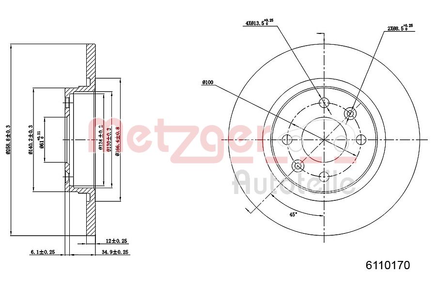 METZGER 6110170 GREENPARTS Bremsscheibe